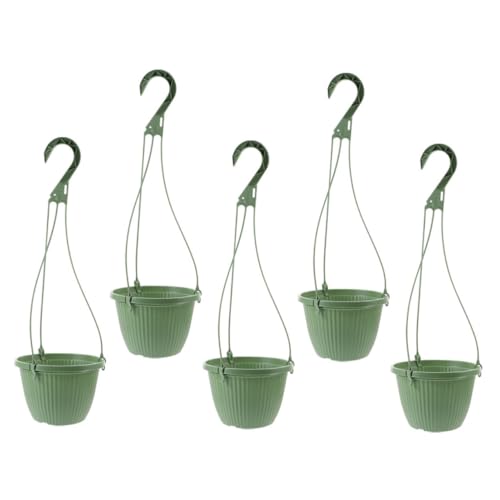 CIMAXIC Hängende Blumentöpfe 5 Stück Aus Kunststoff Mit Haken Für Innen Und Außen Für Balkon Und Garten Dekoration Installieren Und Vielseitig Einsetzbar von CIMAXIC