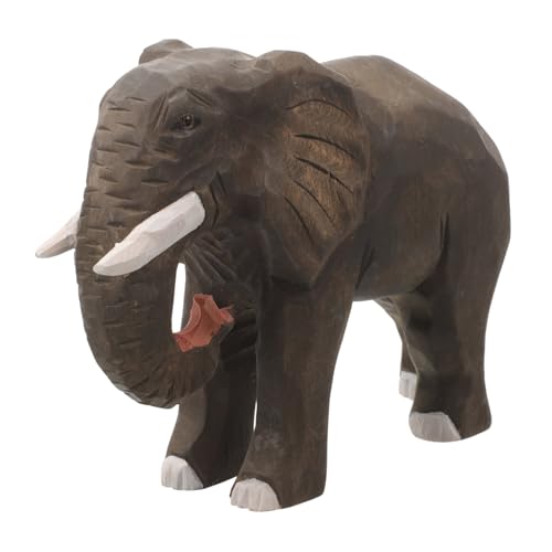 CIMAXIC Handgeschnitzte Holztiere Elefanten-sammelfiguren Vintage Tierfigur Tischdeko Mit Elefanten Reichtum Figur Elefanten-skulptur Elefantenskulptur Tierstatue Hölzern Jahrgang Afrika von CIMAXIC