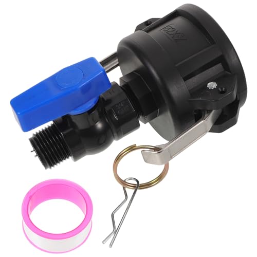 CIMAXIC IBC-Behälteradapter: Schlauchanschlüsse für 275–330 Gallonen IBC-Behälter – 2 Zoll Gewinde auf 3/4 Zoll Innen- und Außenventil – Absperrventil für Gartenschläuche aus robustem Kunststoff von CIMAXIC