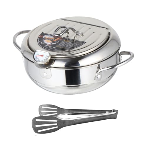 CIMAXIC Japanischer Tempura Frittierpfanne aus Edelstahl mit Thermometer Temperaturkontrollierbar Induktions und Gasherdgeeignet Antihaftbeschichtet Leicht und Vielseitig für Knuspriges CIMAXIC Japanischer Tempura Frittierpfanne aus Edelstahl mit Thermometer Temperaturkontrollierbar Induktions und Gasherdgeeignet Antihaftbeschichtet Leicht und Vielseitig für Knuspriges von CIMAXIC