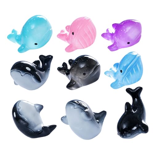 CIMAXIC Niedliches Mini-spielzeugset Mit Hai- Und Walmotiv 9-teilig Tierfiguren Für Aquarium Terrarium Und Dekoration von CIMAXIC