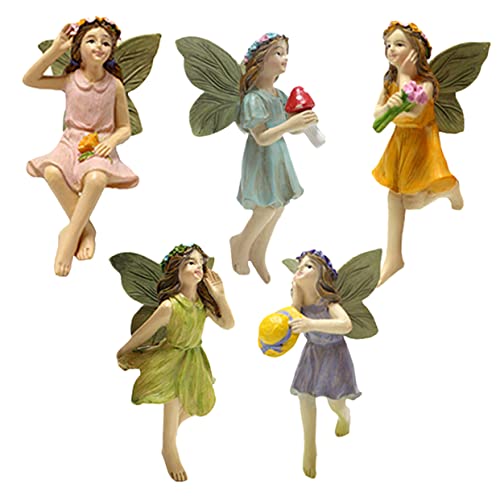 CIMAXIC Realistische Miniatur-blumenfee-Figuren 5 Stück Kunstharz Bastel-feen-Ornament Garten-feen-statuen Für Die Dekoration Zu Hause von CIMAXIC