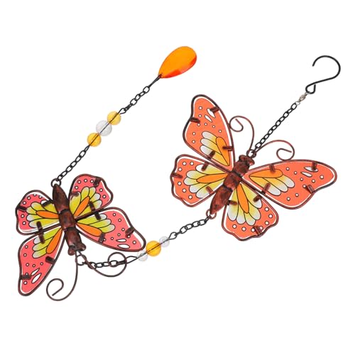 CIMAXIC Schmetterlings-Mobile Hängedekoration Gartenkunst Schmuck Eisen simulierter Schmetterling rotierendes Handwerk Heimornament rot Doppel-Schmetterling Gartendeko für draußen CIMAXIC Schmetterlings-Mobile Hängedekoration Gartenkunst Schmuck Eisen simulierter Schmetterling rotierendes Handwerk Heimornament rot Doppel-Schmetterling Gartendeko für draußen von CIMAXIC