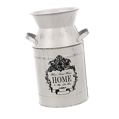 CIMAXIC Vintage Blumentopf Für Zuhause Blumenbehälter Aus Eisenblech Eimer in Milchtopfoptik Kaffeekannen- Blumenbehälter Mit Einzigartigem Retro Design von CIMAXIC