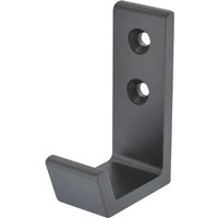 Cime - Garderobenhaken 1 Haken Alu schwarz b. 25 x h. 70 x t. 50 mm von CIME