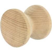 Cime - Garderobenhaken mit 1 Kopf aus rohem Buchenholz scandy, d. 80 x t. 80 mm von CIME