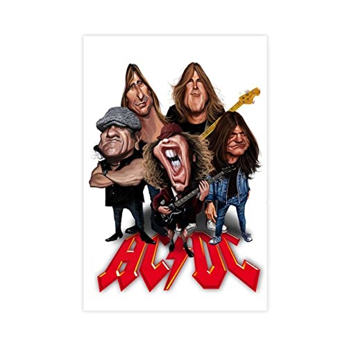 ACDC Rock Band Poster 7 Leinwand Poster Wandkunst Dekor Druck Bild Gemälde für Wohnzimmer Schlafzimmer Dekoration ungerahmt 20 x 30 cm von CINASA