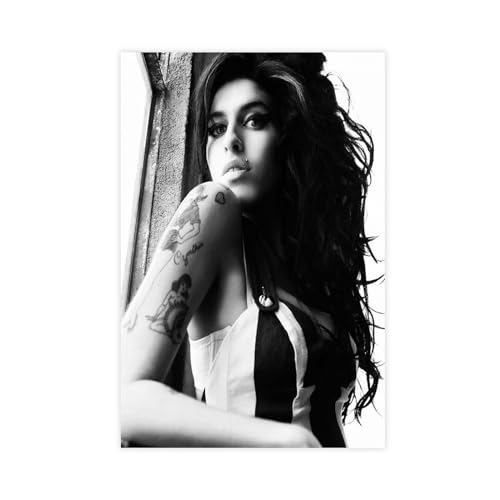 Amy Winehouse Poster, Leinwand, Poster, Wandkunst, Dekordruck, Bild, Gemälde für Wohnzimmer, Schlafzimmer, Dekoration, ungerahmt, 50 x 75 cm von CINASA