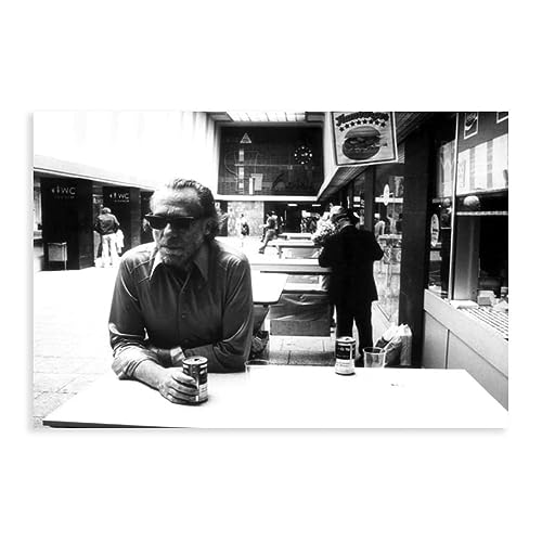 Charles Bukowski Poster auf Leinwand, Schlafzimmer, Dekoration, Sport, Landschaft, Büro, Raumdekoration, Geschenk, ungerahmt, 40 x 60 cm von CINASA