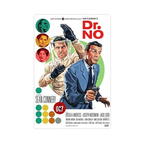 Dr. No – Vintage-Filmposter auf Leinwand, Schlafzimmer, Dekoration, Sport, Landschaft, Büro, Raumdekoration, Geschenk, ungerahmt, 40 x 60 cm von CINASA