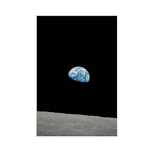 Earthrise during Apollo 8, NASA Remastered Scifi Wanddekoration, Space Launch, Leinwandposter Schlafzimmer Dekor Sport Landschaft Büro Zimmer Dekor Geschenk ungerahmt 60 x 90 cm von CINASA