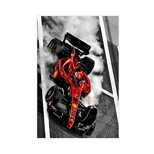 Formel 1 Ferrari 2 Leinwand-Poster, Wandkunst, Dekor, Bild, Gemälde für Wohnzimmer, Schlafzimmer, Dekoration, ungerahmt, 50 x 75 cm von CINASA