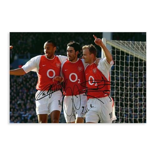 Fußballer – Thierry Henry Robert Pires & Dennis Bergkamp – Arsenal Leinwand Poster Schlafzimmer Dekor Sport Landschaft Büro Zimmer Dekor Geschenk ungerahmt 40 x 60 cm von CINASA