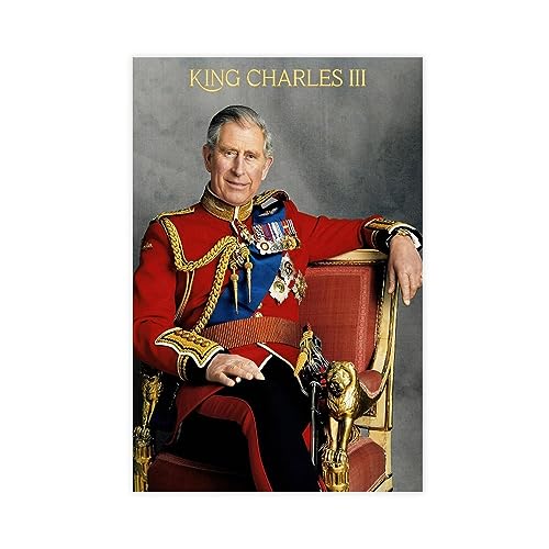 King Charles III Poster auf Leinwand, Wandkunst, Dekor, Bild, Gemälde für Wohnzimmer, Schlafzimmer, Dekoration, ungerahmt, 30 x 45 cm von CINASA