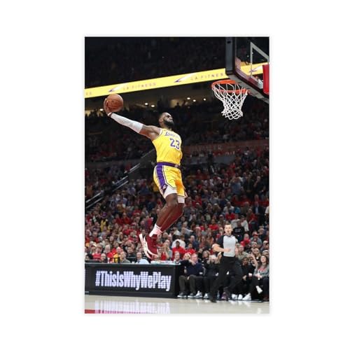 Lebron James Poster, Leinwand, Poster, Wandkunst, Dekordruck, Bild, Gemälde für Wohnzimmer, Schlafzimmer, Dekoration, ungerahmt, 40 x 60 cm von CINASA