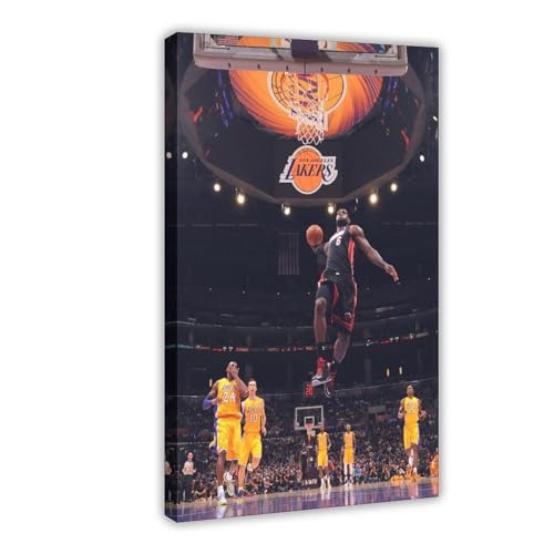 Lebron James Poster Leinwand Poster Wandkunst Dekor Druck Bild Gemälde für Wohnzimmer Schlafzimmer Dekoration Rahmenstil 30 x 45 cm von CINASA