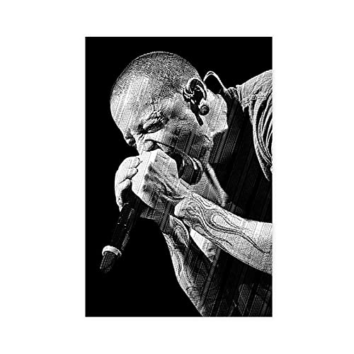 Leinwand-Poster, Motiv: Chester Bennington aus Phoenix, USA, Wandkunst, Dekordruck, Gemälde für Wohnzimmer, Schlafzimmer, Dekoration, ungerahmt, 50 x 75 cm von CINASA