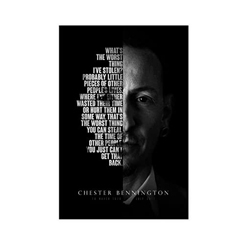 Leinwandposter Chester Bennington 2 Schlafzimmer, Dekoration, Sport, Landschaft, Büro, Raumdekoration, Geschenk, ungerahmt, 30 x 45 cm von CINASA