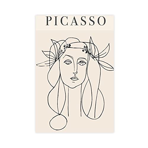 Picasso Face Poster, Leinwand, Poster, Wandkunst, Dekor, Bild, Gemälde für Wohnzimmer, Schlafzimmer, Dekoration, ungerahmt, 40 x 60 cm von CINASA