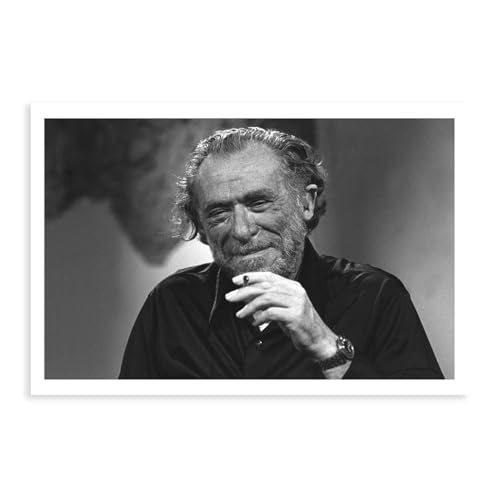 Poet – Charles Bukowski Vintage-Poster auf Leinwand, Schlafzimmer, Dekoration, Sport, Landschaft, Büro, Raumdekoration, Geschenk, ungerahmt, 60 x 90 cm von CINASA