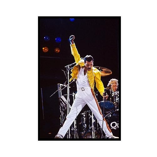 Queen Freddie Mercury Poster Musikposter Leinwand Poster Wandkunst Dekor Druck Bild Gemälde für Wohnzimmer Schlafzimmer Dekoration ungerahmt 60 x 90 cm von CINASA