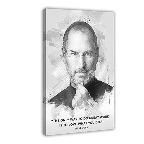 Steve Jobs Leinwand-Poster, Schlafzimmer, Dekoration, Sport, Landschaft, Büro, Raumdekoration, Geschenk, Rahmen-Stil, 20 x 30 cm von CINASA