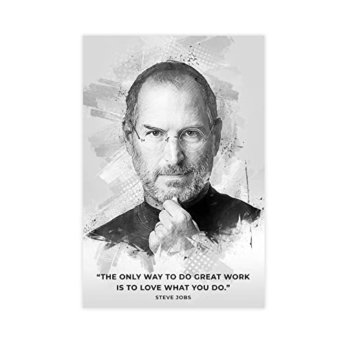 Steve Jobs Leinwand-Poster, Schlafzimmer, Dekoration, Sport, Landschaft, Büro, Raumdekoration, Geschenk, ungerahmt, 60 x 90 cm von CINASA