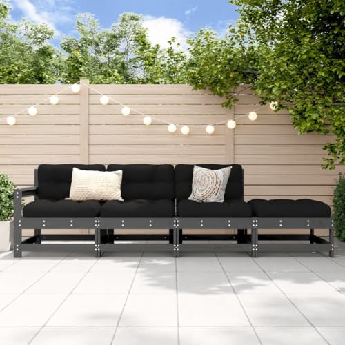 CINDERFUL 4-TLG. Garten-Lounge-Set Grau Massivholz Kiefer,GartenLoungeSet aus massivem Kiefernholz mit Lattenrost Grau Perfekt für Terrasse, Balkon und Garten Gartensitzmöbel CINDERFUL 4-TLG. Garten-Lounge-Set Grau Massivholz Kiefer,GartenLoungeSet aus massivem Kiefernholz mit Lattenrost Grau Perfekt für Terrasse, Balkon und Garten Gartensitzmöbel von CINDERFUL