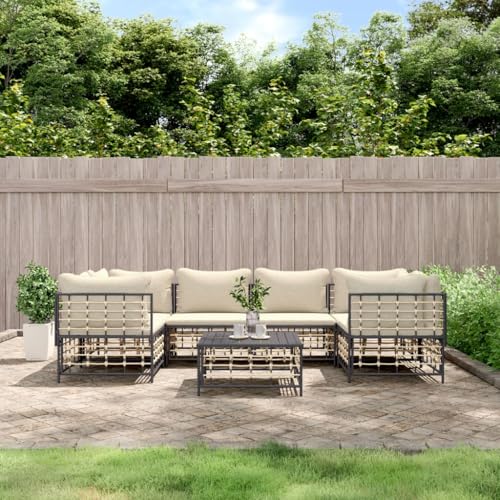 CINDERFUL 7-TLG. Garten-Lounge-Set mit Kissen Anthrazit Poly Rattan,Stylisches GartenLoungeSet in Anthrazit: Gemütliche Entspannung im Außenbereich Terrassen Sitzmöbel CINDERFUL 7-TLG. Garten-Lounge-Set mit Kissen Anthrazit Poly Rattan,Stylisches GartenLoungeSet in Anthrazit: Gemütliche Entspannung im Außenbereich Terrassen Sitzmöbel von CINDERFUL