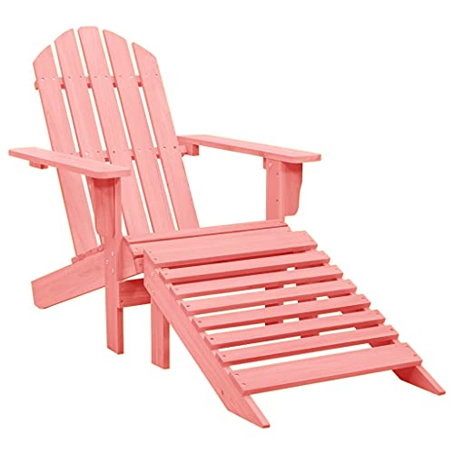 CINDERFUL Adirondack-Gartenstuhl mit Fußteil Massivholz Tanne Rosa Gartenmöbel Gartenstühle von CINDERFUL