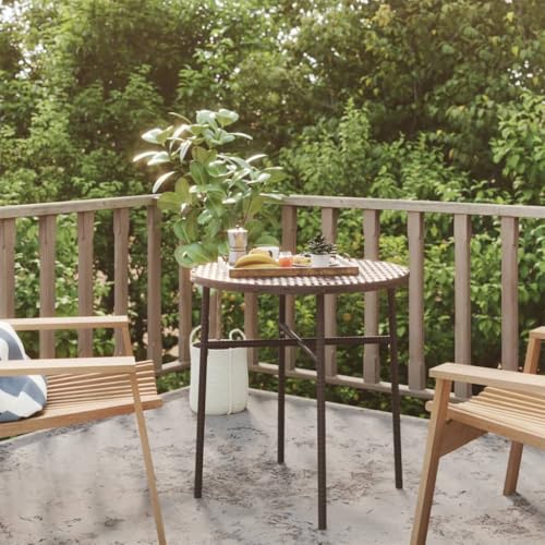 CINDERFUL Beistelltisch Braun 45 cm Poly Rattan Gartenmöbel von CINDERFUL