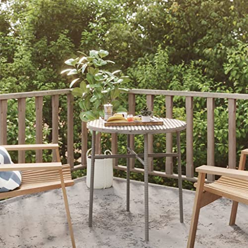 CINDERFUL Beistelltisch Grau 45 cm Poly Rattan Gartenmöbel von CINDERFUL