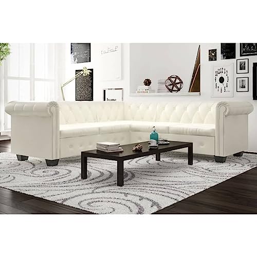 CINDERFUL Couch-Sofa, Wohnzimmermöbel, Plüschsitze, praktische umwandelbare Couch, Übernachtungskomfort for Ihren Fernsehbegleiter (Color : Weiß, Size : 205 x 205 x 73 cm (L x B x H)) von CINDERFUL
