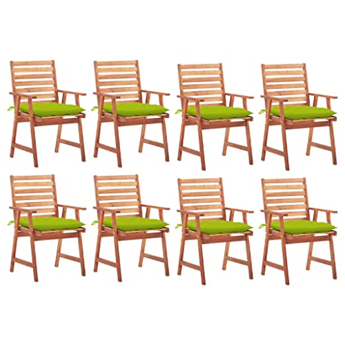 CINDERFUL Garten-Essstühle 8 STK. mit Kissen Massivholz Akazie Gartenmöbel Gartenstühle von CINDERFUL