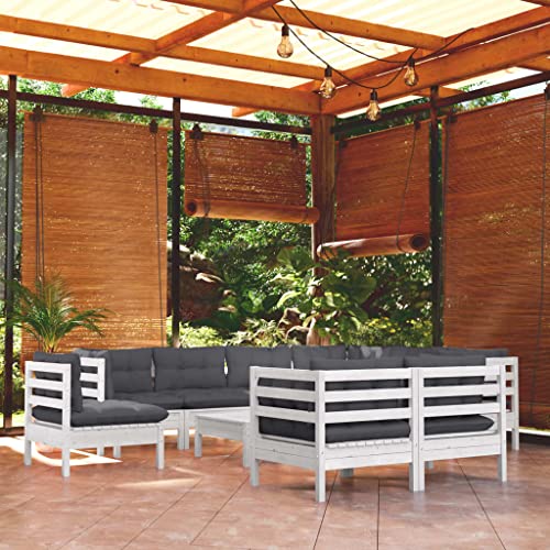 CINDERFUL Gartenmöbel Set 10-TLG. Garten-Lounge-Set mit Kissen Weiß Kiefer Massivholz CINDERFUL Gartenmöbel Set 10-TLG. Garten-Lounge-Set mit Kissen Weiß Kiefer Massivholz von CINDERFUL