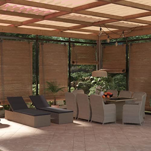 CINDERFUL Gartenmöbel Set 11-TLG. Garten-Essgruppe Poly Rattan Braun von CINDERFUL