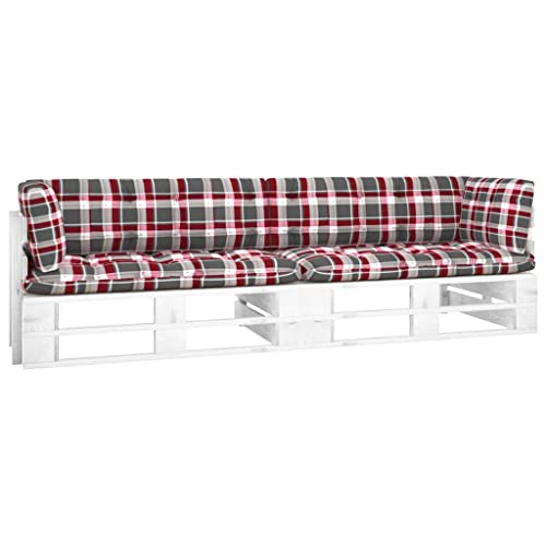CINDERFUL Gartenmöbel Set 2-Sitzer-Palettensofa Weiß Imprägniertes Kiefernholz von CINDERFUL