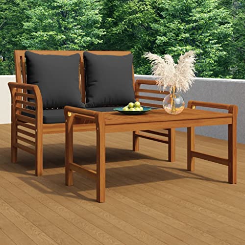 CINDERFUL Gartenmöbel Set 2-TLG. Garten-Lounge-Set mit Dunkelgrauen Kissen Massivholz CINDERFUL Gartenmöbel Set 2-TLG. Garten-Lounge-Set mit Dunkelgrauen Kissen Massivholz von CINDERFUL