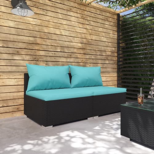 CINDERFUL Gartenmöbel Set 2-TLG. Garten-Lounge-Set mit Kissen Poly Rattan Schwarz CINDERFUL Gartenmöbel Set 2-TLG. Garten-Lounge-Set mit Kissen Poly Rattan Schwarz von CINDERFUL