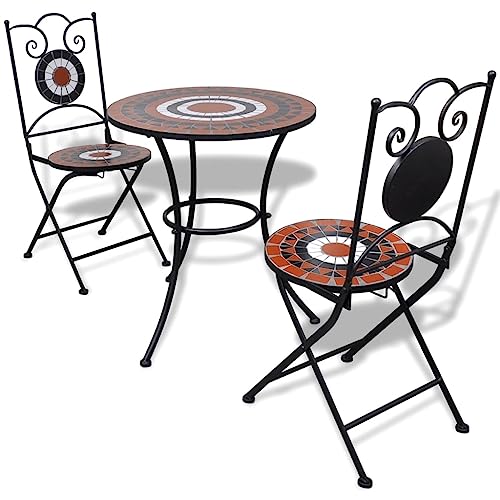 CINDERFUL Gartenmöbel Set 3-TLG. Bistro-Set Keramikfliese Terrakotta/Weiß CINDERFUL Gartenmöbel Set 3-TLG. Bistro-Set Keramikfliese Terrakotta/Weiß von CINDERFUL