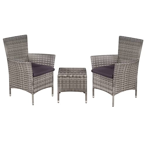 CINDERFUL Gartenmöbel Set 3-TLG. Bistro-Set Poly Rattan Grau CINDERFUL Gartenmöbel Set 3-TLG. Bistro-Set Poly Rattan Grau von CINDERFUL