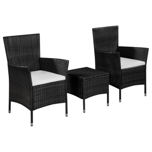 CINDERFUL Gartenmöbel Set 3-TLG. Bistro-Set Poly Rattan Schwarz CINDERFUL Gartenmöbel Set 3-TLG. Bistro-Set Poly Rattan Schwarz von CINDERFUL