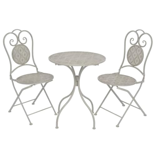 CINDERFUL Gartenmöbel Set 3-TLG. Bistro-Set Stahl Grau von CINDERFUL
