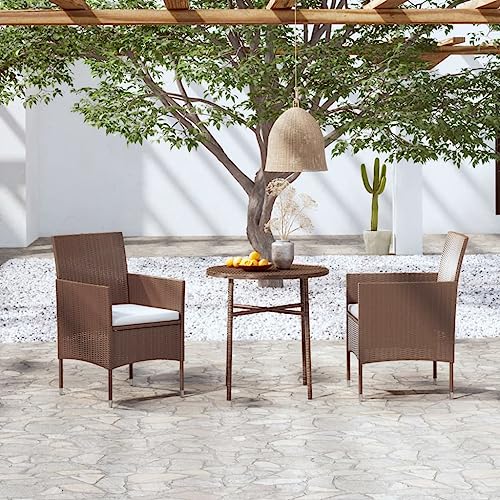 CINDERFUL Gartenmöbel Set 3-TLG. Garten-Essgruppe Poly Rattan Braun CINDERFUL Gartenmöbel Set 3-TLG. Garten-Essgruppe Poly Rattan Braun von CINDERFUL