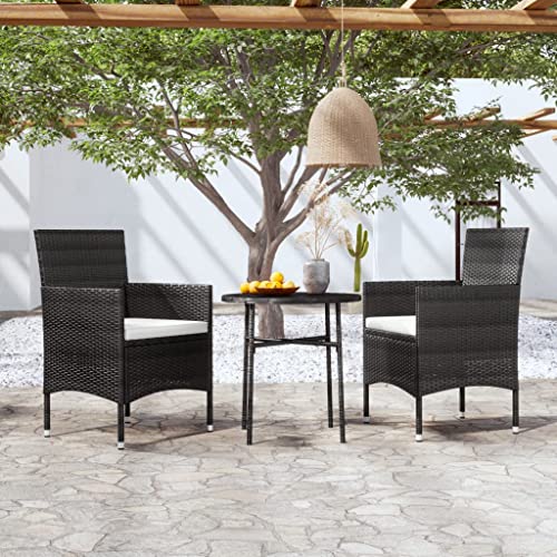 CINDERFUL Gartenmöbel Set 3-TLG. Garten-Essgruppe Poly Rattan Schwarz CINDERFUL Gartenmöbel Set 3-TLG. Garten-Essgruppe Poly Rattan Schwarz von CINDERFUL