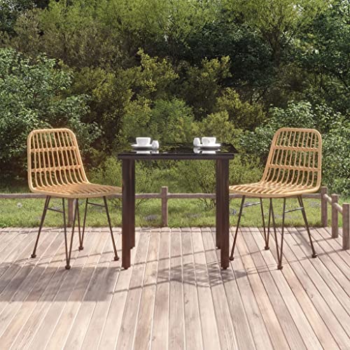CINDERFUL Gartenmöbel Set 3-TLG. Garten-Essgruppe Poly Rattan von CINDERFUL