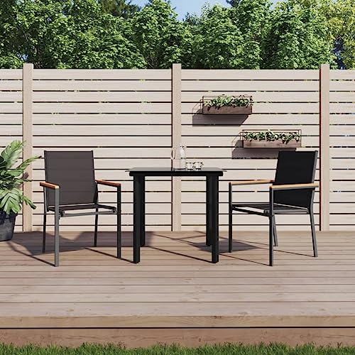 CINDERFUL Gartenmöbel Set 3-TLG. Garten-Essgruppe Schwarz Textilene und Stahl CINDERFUL Gartenmöbel Set 3-TLG. Garten-Essgruppe Schwarz Textilene und Stahl von CINDERFUL