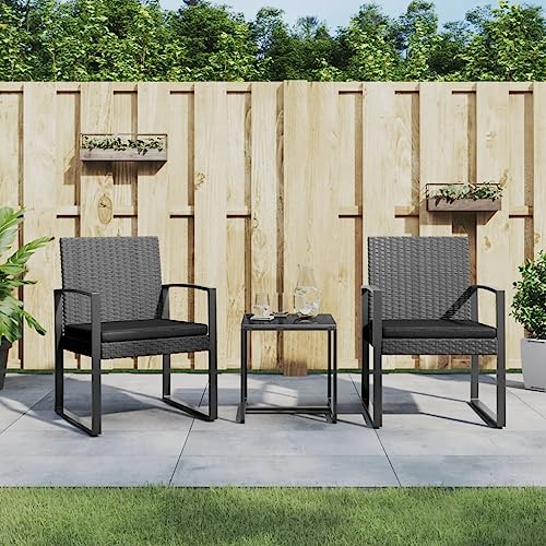 CINDERFUL Gartenmöbel Set 3-TLG. Garten-Essgruppe mit Kissen Dunkelgrau PP-Rattan CINDERFUL Gartenmöbel Set 3-TLG. Garten-Essgruppe mit Kissen Dunkelgrau PP-Rattan von CINDERFUL