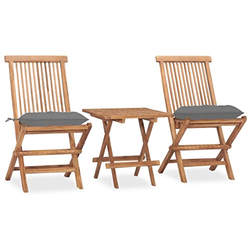 CINDERFUL Gartenmöbel Set 3-TLG. Garten-Essgruppe mit Kissen Klappbar Massivholz Teak CINDERFUL Gartenmöbel Set 3-TLG. Garten-Essgruppe mit Kissen Klappbar Massivholz Teak von CINDERFUL
