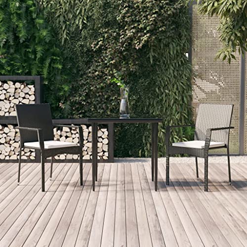 CINDERFUL Gartenmöbel Set 3-TLG. Garten-Essgruppe mit Kissen Schwarz Poly Rattan CINDERFUL Gartenmöbel Set 3-TLG. Garten-Essgruppe mit Kissen Schwarz Poly Rattan von CINDERFUL